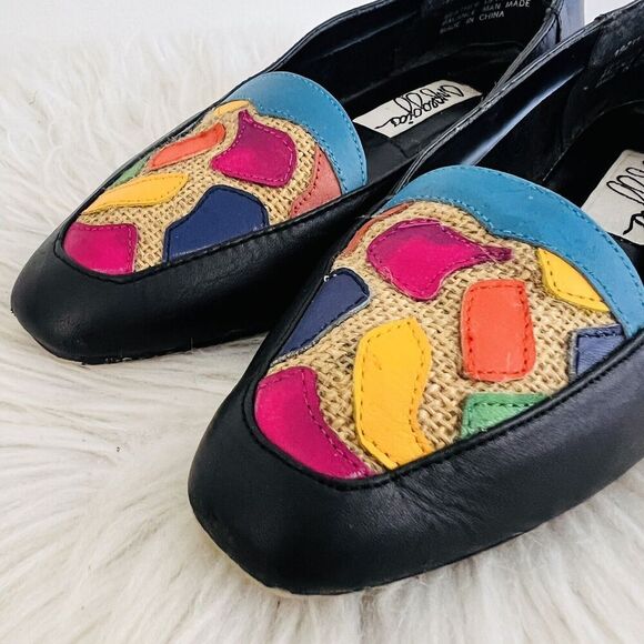 🎉Clearance🎉 Arpeggios Black Colorful Patchwork Genuine Leather Loafers ~ 7.5 - Picture 2 of 8